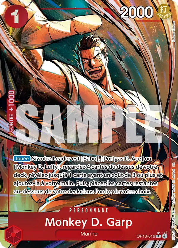 Monkey.D.Garp (Alternate Art) (Monkey D. Garp (Alternate Art)) · Carrying on His Will OP13-016 · FR