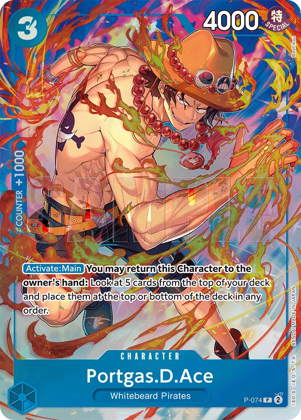Portgas D. Ace P-074 Tin Pack Set Vol.2 – One Piece Card Game FR