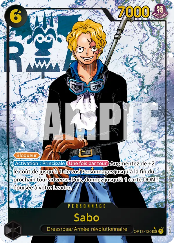 Sabo (Secret Rare · Alternate Art) · Carrying on His Will OP13-120 · FR