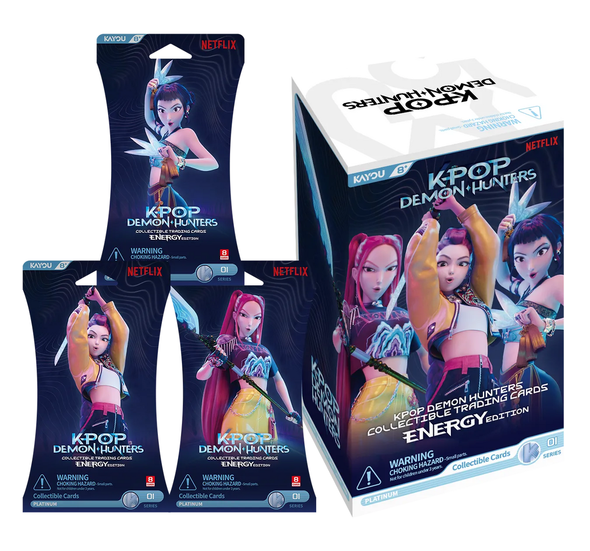 Booster Kayou KPop Demon Hunters Energy Edition Série 1 (EN) – sachets et présentoir officiels