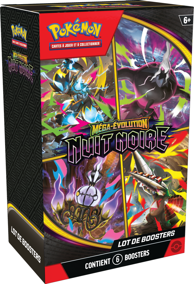Lot de 6 boosters (Booster Bundle) Pokémon Méga-Évolution Nuit Noire (ME05) – version française