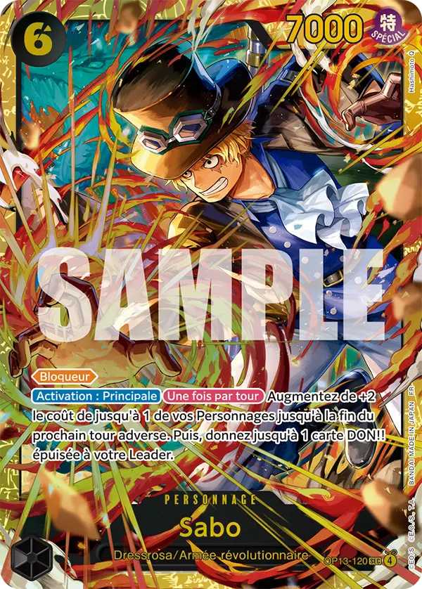 Sabo OP13-120 Secret Rare – One Piece Card Game OP13 FR