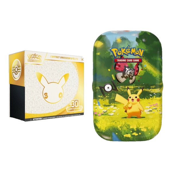 Coffret et pokébox Pokémon 30e anniversaire avec Pikachu