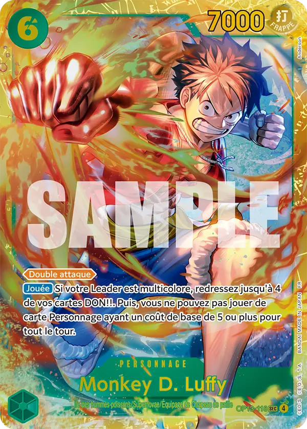 Monkey.D.Luffy (Secret Rare) (Monkey D. Luffy (Secret Rare)) · Carrying on His Will OP13-118 · FR