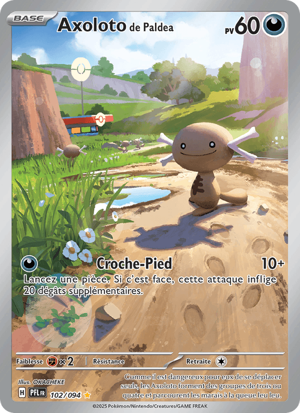 Carte Pokémon Axoloto de Paldea (Paldean Wooper) PFL 102/94 – version française