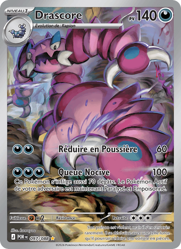 Carte Pokémon Drascore (Drapion) ORP 097/88 – version française