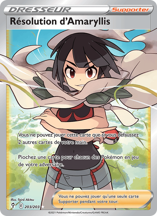 Carte Pokémon Résolution d'Amaryllis EVC 203/203 – version française