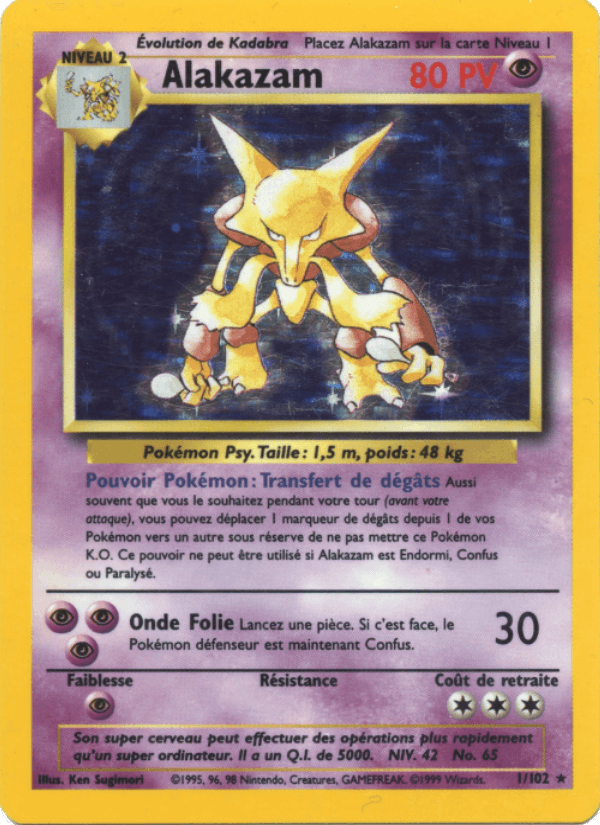 Carte Pokémon Alakazam BAS 1/102 – version française