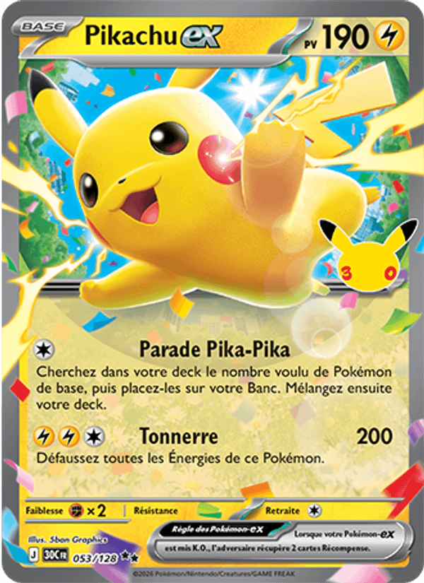 Pikachu-ex · 30C 053/128 · FR