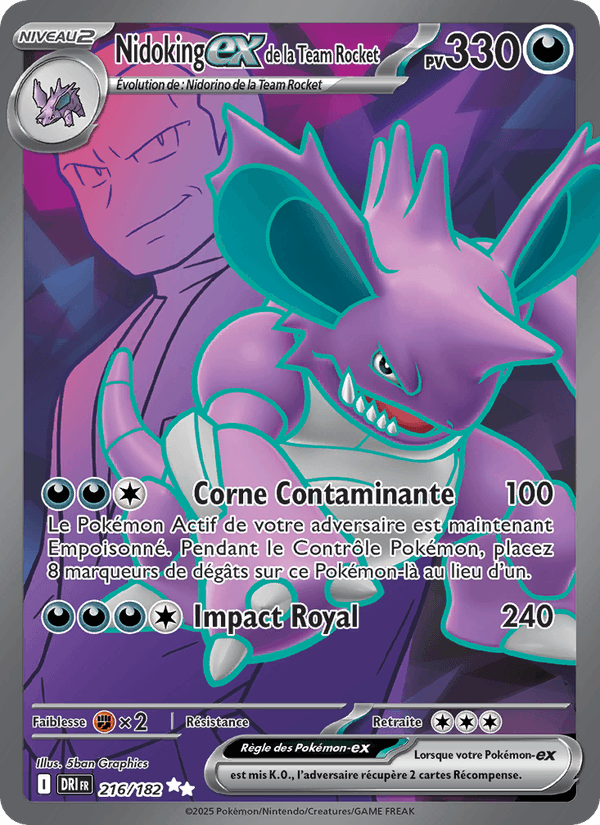 Nidoking-ex de la Team Rocket · RVD 216/182 · FR
