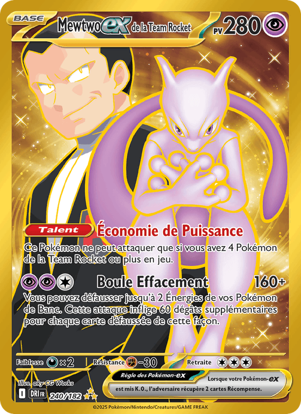 Mewtwo-ex de la Team Rocket · RVD 240/182 · FR