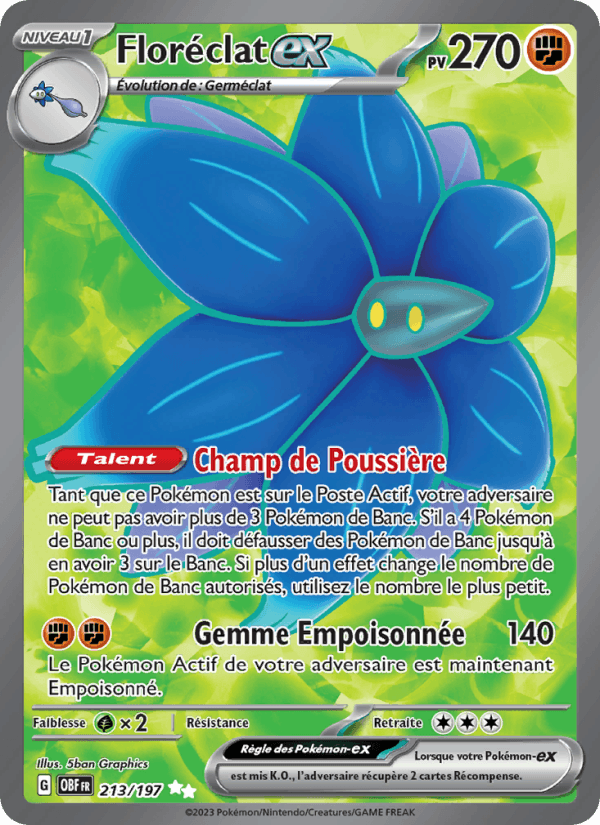 Carte Pokémon Floréclat-ex (Glimmora ex) FLO 213/197 – version française