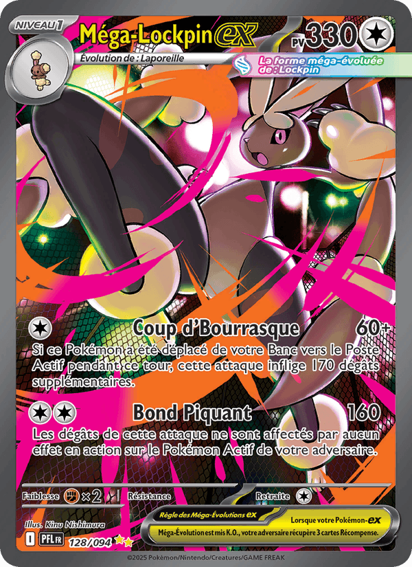 Carte Pokémon Méga-Lockpin-ex (Mega Lopunny ex) PFL 128/94 – version française