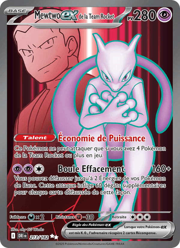 Mewtwo-ex de la Team Rocket · RVD 213/182 · FR