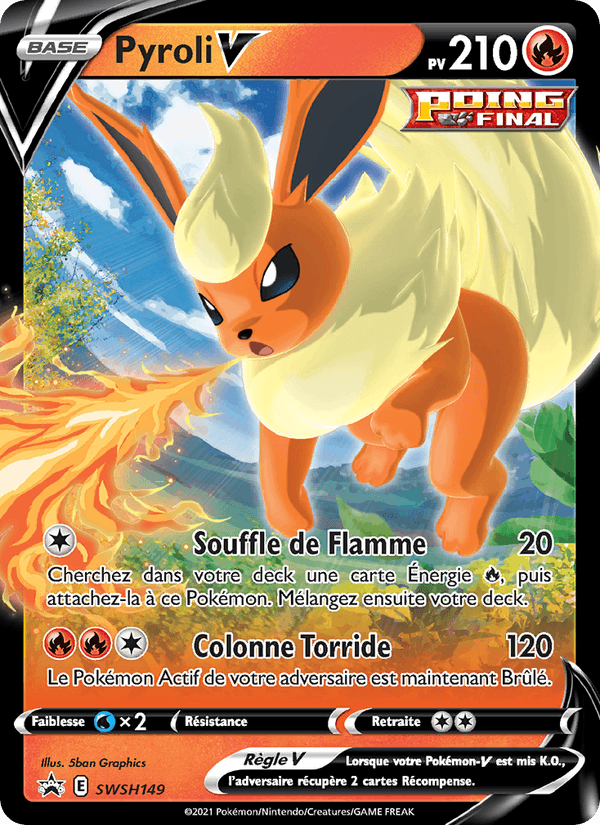 Carte Pokémon Pyroli V (Flareon V) SWSH149/307 – version française