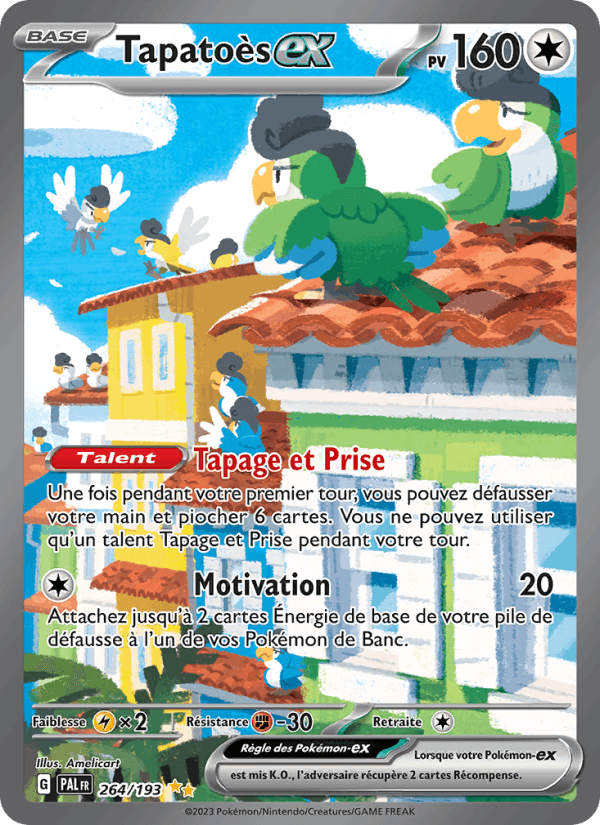Carte Pokémon Tapatoès-ex (Squawkabilly ex) EAP 264/193 – version française