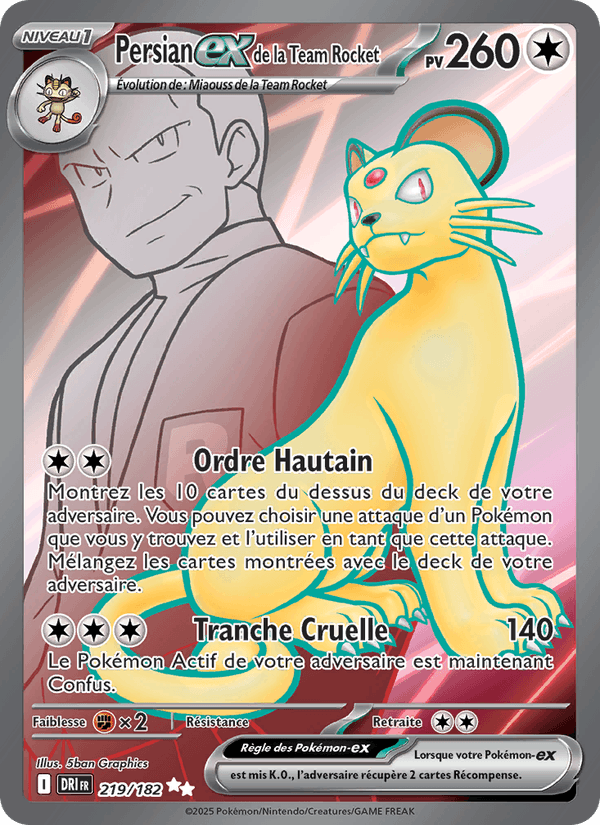 Persian-ex de la Team Rocket · RVD 219/182 · FR