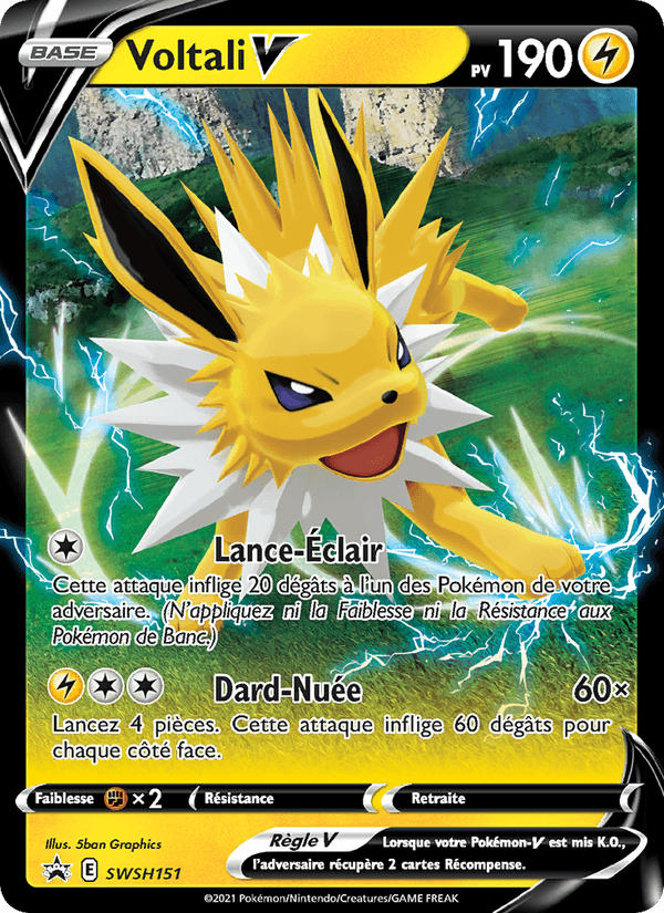 Carte Pokémon Voltali V (Jolteon V) SWSH151/307 – version française
