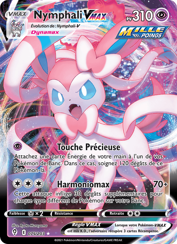 Carte Pokémon Nymphali VMAX (Sylveon VMAX) EVC 75/203 – version française