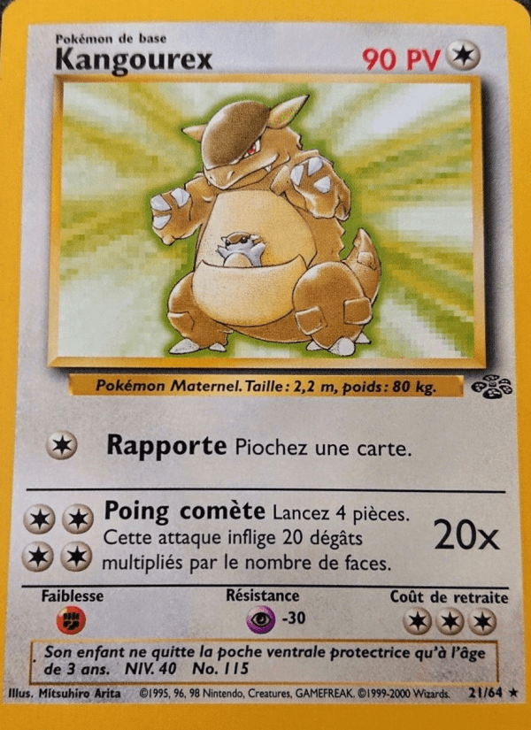 Carte Pokémon Kangourex JUN 21/64 – version française
