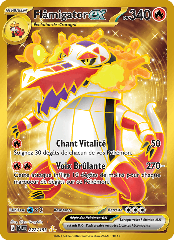 Carte Pokémon Flâmigator-ex (Skeledirge ex) EAP 272/193 – version française