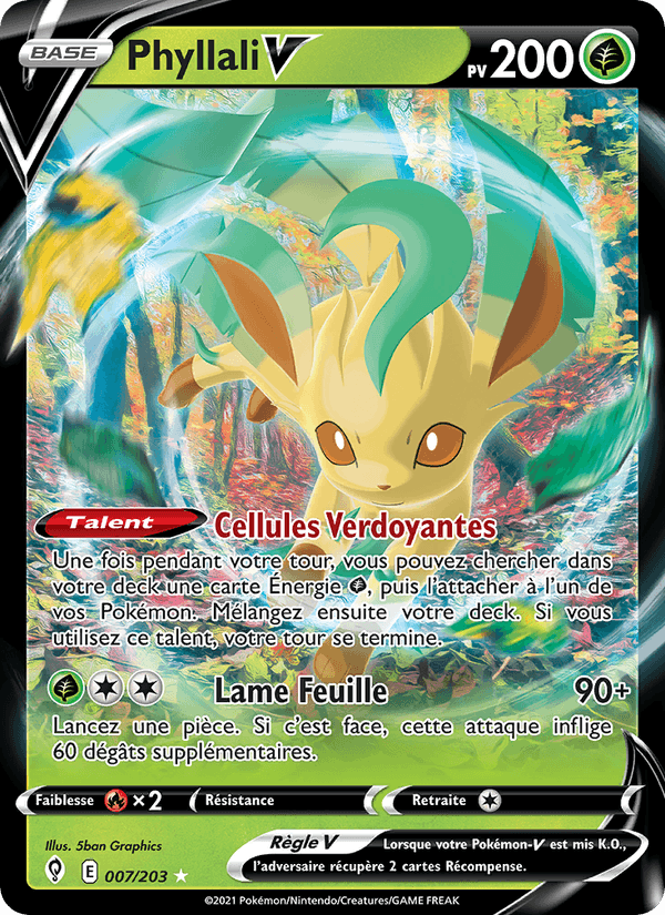Carte Pokémon Phyllali V (Leafeon V) EVC 7/203 – version française