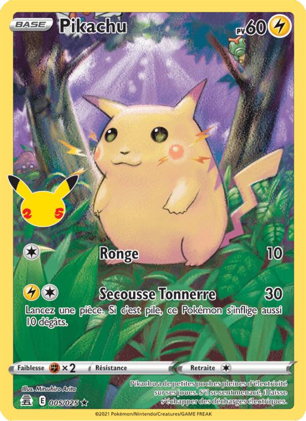 Carte Pokémon Pikachu CEL 5/25 – version française