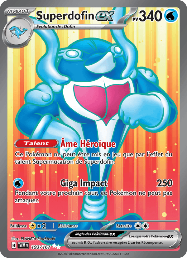 Carte Pokémon Superdofin-ex (Palafin ex) MCR 193/167 – version française