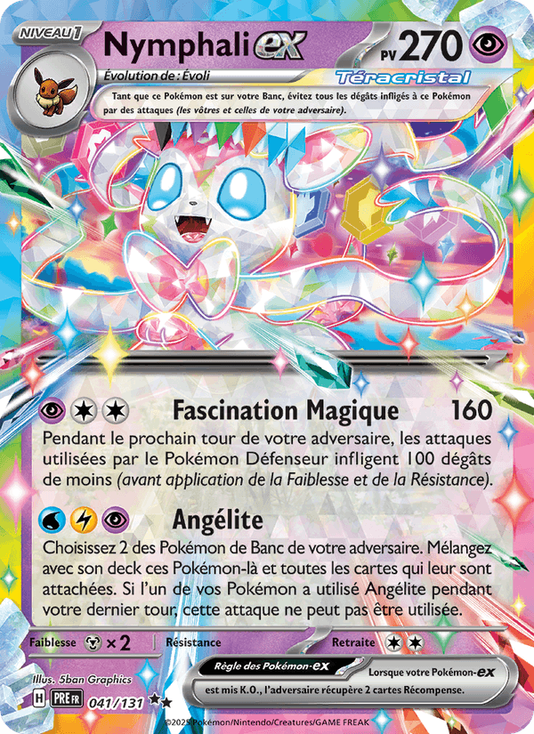 Carte Pokémon Nymphali-ex (Sylveon ex) PRE 041/131 – version française