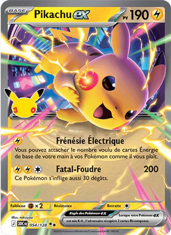 Pikachu-ex · 30C 054/128 · FR
