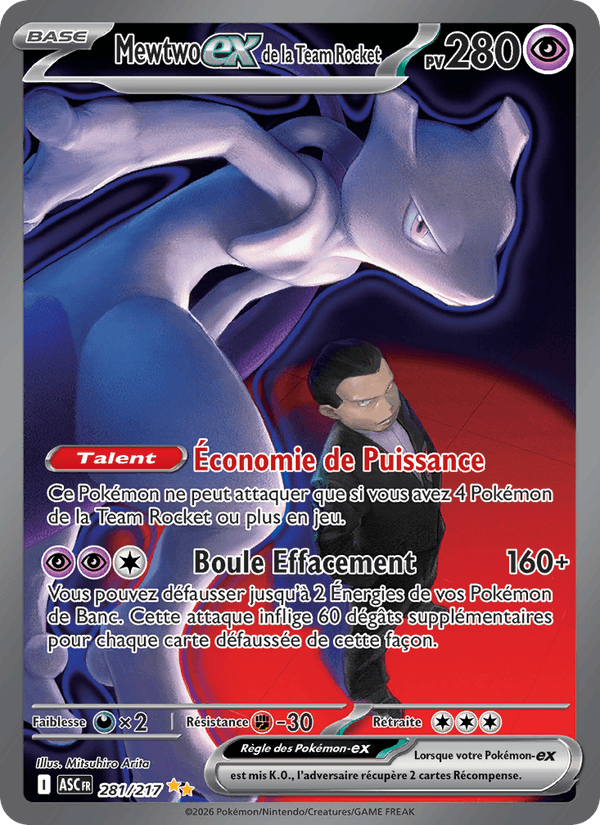 Mewtwo-ex de la Team Rocket · HER 281/217 · FR
