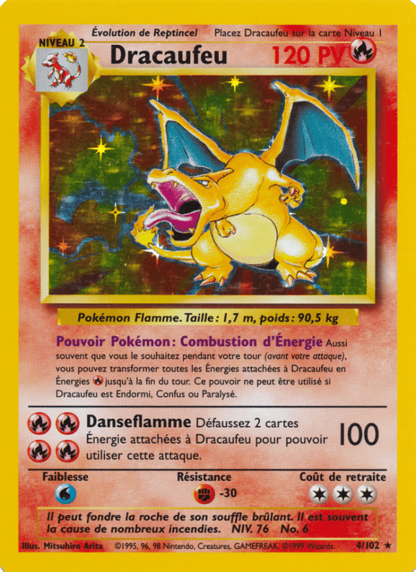 Carte Pokémon Dracaufeu (Charizard) BAS 4/102 – version française