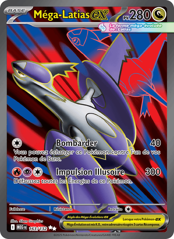 Carte Pokémon Méga-Latias-ex (Mega Latias ex) MEG 163/132 – version française