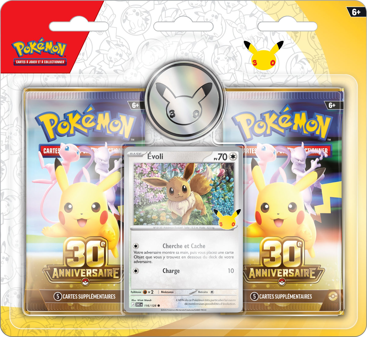 Pokémon 30e Anniversaire – Blister 2 boosters Évoli (FR)