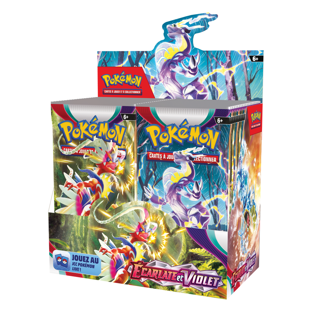 Display 36 boosters Pokémon Écarlate et Violet EV01 en français, vue 3D